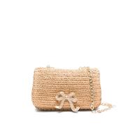 Self-Portrait bow-detail shoulder bag - Neutrals One Size