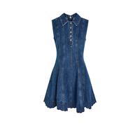Self-portrait Broderie Anglaise Denim Mini Dress - Blue - 12 (UK12 / M)
