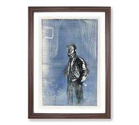 Self-Portrait by Edvard Munch Framed Print | A2 Walnut Framed Wall Art | Ready to Hang | Modern Nature Picture | Living Room Bedroom Lounge Office