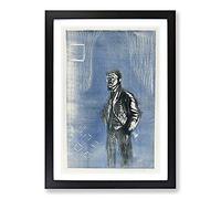 Self Portrait by Edvard Munch Framed Wall Art Print A2 Black
