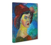 Self Portrait By Marianne Von Werefkin Canvas Print | Gallery Wrapped 30mm Frame Wall Art | 24x16 inches | Ready to Hang | Classic People Picture | Living Room Bedroom Lounge Office