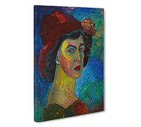 Self-Portrait By Marianne Von Werefkin Canvas Print | Gallery Wrapped 30mm Frame Wall Art | 30x20 inches | Ready to Hang | Contemporary People Picture | Living Room Bedroom Lounge Office
