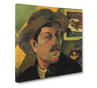 Self Portrait by Paul gauguin Canvas Print | Gallery Wrapped 30mm Frame Wall Art | 14x14 inches | Ready to Hang | Impressionist People Picture | Living Room Bedroom Lounge Office