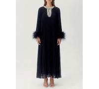 SELF-PORTRAIT Chiffon Dress with Crystals and Feathers - Size: 8 - female