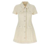 SELF PORTRAIT 'Cream Collared Denim Mini' Dress 6 UK