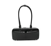 Self-Portrait crocodile-effect zip-top shoulder bag - Black One Size