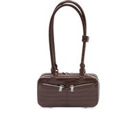 Self-Portrait crocodile-embossed leather shoulder bag - Brown One Size