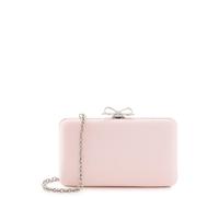 Self-portrait Crystal Bow-embellished Satin Clutch - Pink - One Size