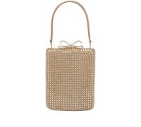 Self-Portrait crystal-embellished bow mini bag - Gold One Size