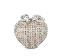 Self-Portrait crystal-embellished clutch bag - Silver One Size