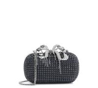 Self-portrait Crystal-embellished Satin box Clutch - Navy - One Size