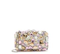 Self-portrait Crystal-embellished Satin box Clutch - Pink - One Size