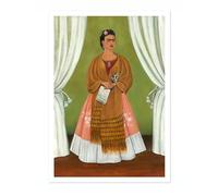 Self-Portrait Dedicated To Leon Trotsky Frida Kahlo Poster, Classic Art Painting Print, Art Exhibition Neutral Wall Art, Vintage Minimalist Home Decor Picture, A5 (Print Only) - 21x14.8cm