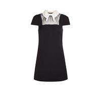 Self-portrait Faux Pearl-embellished Crepe Mini Dress - Black - 14 (UK14 / L)