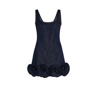 Self-portrait Floral-appliquéd Denim Mini Dress - Dark Blue - 12 (UK12 / M)
