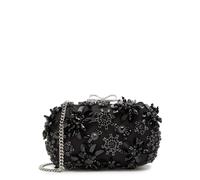 Self-portrait Floral-embellished Satin box Clutch - Black - One Size
