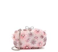 Self-portrait Floral-embellished Satin box Clutch - Pink - One Size