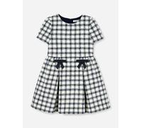Self Portrait Girls Check Boucle Dress in Navy - Navy - 4 - 5 Years
