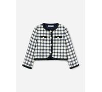 Self Portrait Girls Check Boucle Jacket in Navy - Navy - 7 - 8 Yrs