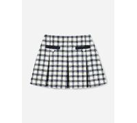 Self Portrait Girls Check Boucle Skirt in Navy - Navy - 4 - 5 Years