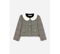 Self Portrait Girls Check Jacket in Black - Black - 6 - 7 Years