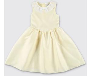 SELF-PORTRAIT Girl's Off-The-Shoulder Short Satin Dress with Embroidery - Size: 12 - female