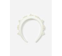 Self Portrait Girls Pearl Flower Satin Headband in White - White - One size