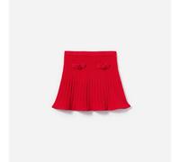 Self Portrait Girls Ribbed Knit Skirt in Red - Red - 5 - 6 Yrs