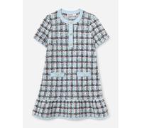 Self Portrait Girls Textured Stripe Knit Dress in Blue - Blue - 8 - 10 Yrs