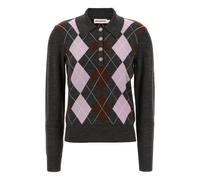 SELF PORTRAIT 'Grey Argyle Lightweight' Sweater XS
