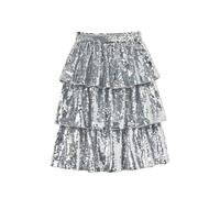 Self-Portrait Kids sequin-embellished ruffled skirt - Silver 5-6-6-7-7-8-8-10-10-12