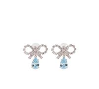 Self-Portrait mini Bow earrings - Silver One Size