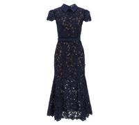 SELF PORTRAIT 'Navy Guipure Lace Midi' Dress 14 UK