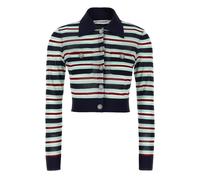 SELF PORTRAIT 'Navy Striped Viscose Knit' Cardigan S