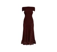Self-Portrait off-shoulder lace-detail midi dress - Red XS-S-M-L-XL