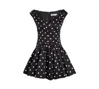 Self-portrait Polka dot Cotton-poplin Mini Dress - Black - 8 (UK8 / S)