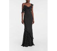 SELF-PORTRAIT Polka Dot Crepe Long Dress - Size: 8 - female