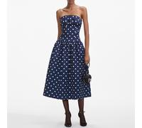 Self-Portrait Polka Dot Satin Midi Dress - UK 12