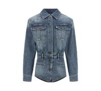 SELF PORTRAIT 'Rhinestone Denim' Jumpsuit 6 UK