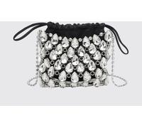 SELF-PORTRAIT Rhinestone Embellished Satin Bucket Clutch - Size: OS - female