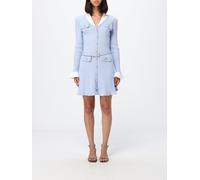 SELF-PORTRAIT Ribbed Knit Wool Blend Mini Shirt Dress with Belt - Size: M - female