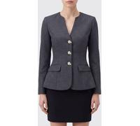 SELF-PORTRAIT Slim Fit Cropped Wool Blazer with Jewelled Buttons - Size: 10 - female