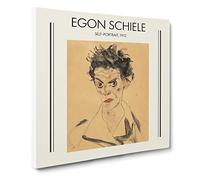Self Portrait Vol.1 By Egon Schiele Canvas Print | Gallery Wrapped 30mm Frame Wall Art | 14x14 inches | Ready to Hang | Classic People Picture | Living Room Bedroom Lounge Office