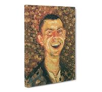 Self Portrait Vol.1 By Richard Gerstl Classic Painting Canvas Wall Art Print Ready to Hang, Framed Picture for Living Room Bedroom Home Office Décor, 24x16 Inch (60x40 cm)