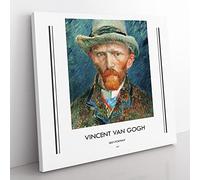 Self Portrait Vol.2 By Vincent Van Gogh Exhibition Museum Classic Painting Canvas Wall Art Print Ready to Hang, Framed Picture for Living Room Bedroom Home Office Décor, 50x50 cm (20x20 Inch)