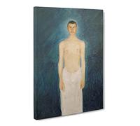 Self Portrait Vol.3 By Richard Gerstl Classic Painting Canvas Wall Art Print Ready to Hang, Framed Picture for Living Room Bedroom Home Office Décor, 24x16 Inch (60x40 cm)