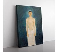 Self Portrait Vol.3 By Richard Gerstl Classic Painting Canvas Wall Art Print Ready to Hang, Framed Picture for Living Room Bedroom Home Office Décor, 60x40 cm (24x16 Inch)