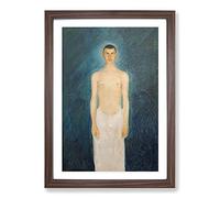 Self-Portrait Vol.3 by Richard Gerstl Framed Print | A2 Walnut Framed Wall Art | Ready to Hang | Modern Nature Picture | Living Room Bedroom Lounge Office
