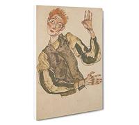 Self-Portrait Vol.4 By Egon Schiele Canvas Print | Gallery Wrapped 30mm Frame Wall Art | 30x20 inches | Ready to Hang | Contemporary People Picture | Living Room Bedroom Lounge Office