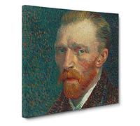 Self Portrait Vol.5 by Vincent van gogh Classic Painting Canvas Wall Art Print Ready to Hang, Framed Picture for Living Room Bedroom Home Office Décor, 14x14 Inch (35x35 cm)